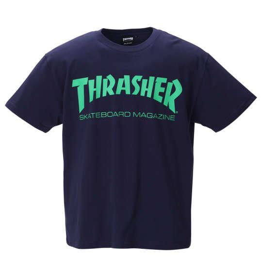 大きいサイズ メンズ THRASHER 半袖 Tシャツ ネイビー × グリーン 1178-6320-5 3L 4L 5L 6L 8L
