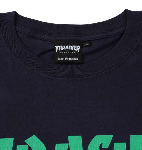 大きいサイズ メンズ THRASHER 半袖 Tシャツ ネイビー × グリーン 1178-6320-5 3L 4L 5L 6L 8L