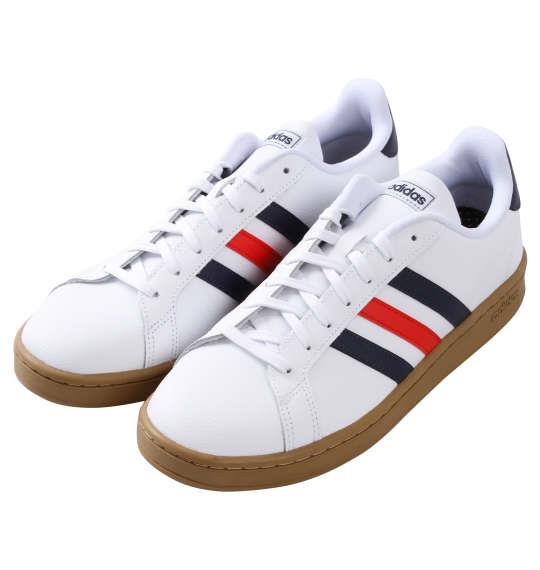 大きいサイズ メンズ adidas スニーカー GRANDCOURT LEA U フットウェアホワイト 1240-0264-1 29 30 31 32