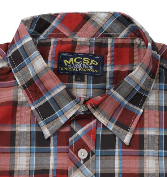 大きいサイズ メンズ Mc.S.P チェック 半袖 シャツ ピンク × サックス 1257-0201-2 3L 4L 5L 6L 8L