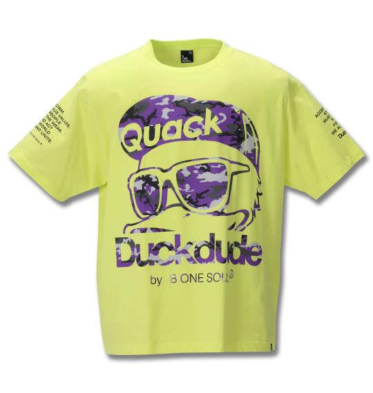 大きいサイズ メンズ b-one-soul DUCK DUDE カラーカモ 半袖 Tシャツ ライムグリーン 1258-0512-1 3L 4L 5L 6L