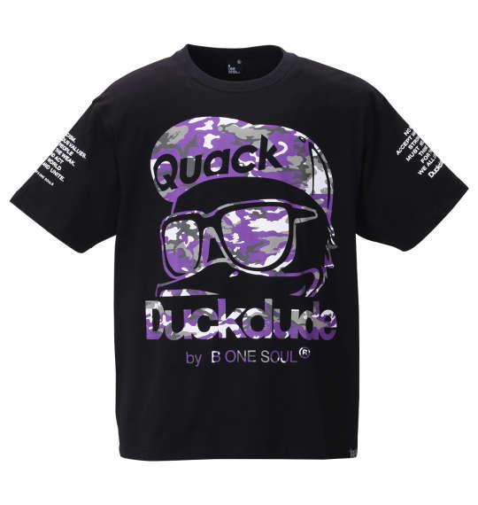 大きいサイズ メンズ b-one-soul DUCK DUDE カラーカモ 半袖 Tシャツ ブラック 1258-0512-2 3L 4L 5L 6L