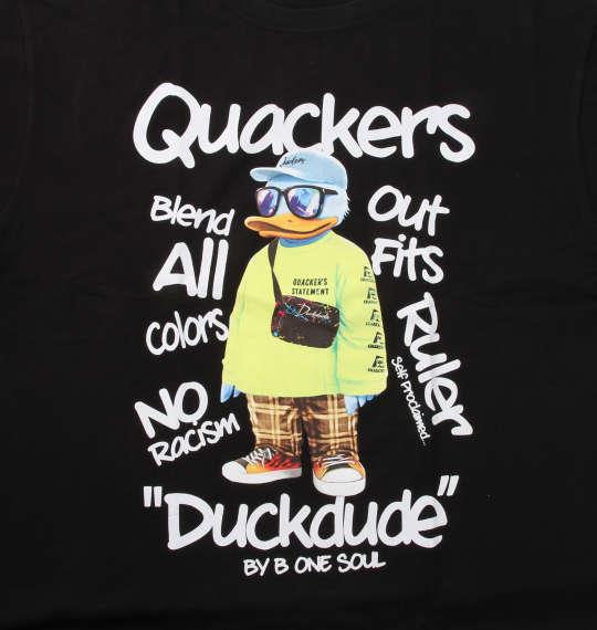大きいサイズ メンズ b-one-soul DUCK DUDE スワッグダック 半袖 Tシャツ ブラック 1258-0513-2 3L 4L 5L 6L