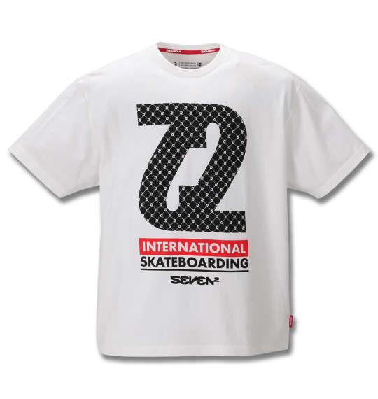 大きいサイズ メンズ SEVEN2 半袖 Tシャツ ホワイト 1268-0211-1 3L 4L 5L 6L