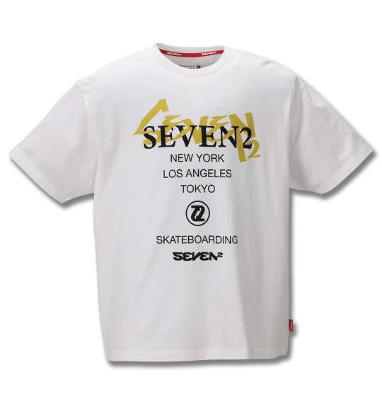 大きいサイズ メンズ SEVEN2 半袖 Tシャツ ホワイト 1268-0213-1 3L 4L 5L 6L