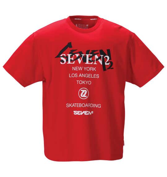 大きいサイズ メンズ SEVEN2 半袖 Tシャツ レッド 1268-0213-2 3L 4L 5L 6L