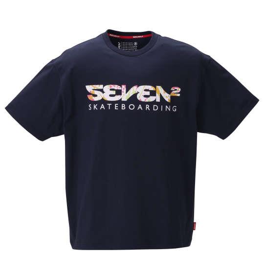 大きいサイズ メンズ SEVEN2 半袖 Tシャツ ネイビー 1268-0214-1 3L 4L 5L 6L