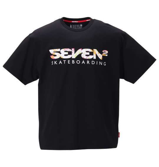 大きいサイズ メンズ SEVEN2 半袖 Tシャツ ブラック 1268-0214-2 3L 4L 5L 6L