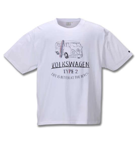 大きいサイズ メンズ VOLKSWAGEN 半袖 Tシャツ ホワイト 1268-0221-1 3L 4L 5L 6L 8L