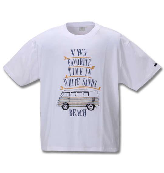 大きいサイズ メンズ VOLKSWAGEN 半袖 Tシャツ ホワイト 1268-0222-1 3L 4L 5L 6L 8L