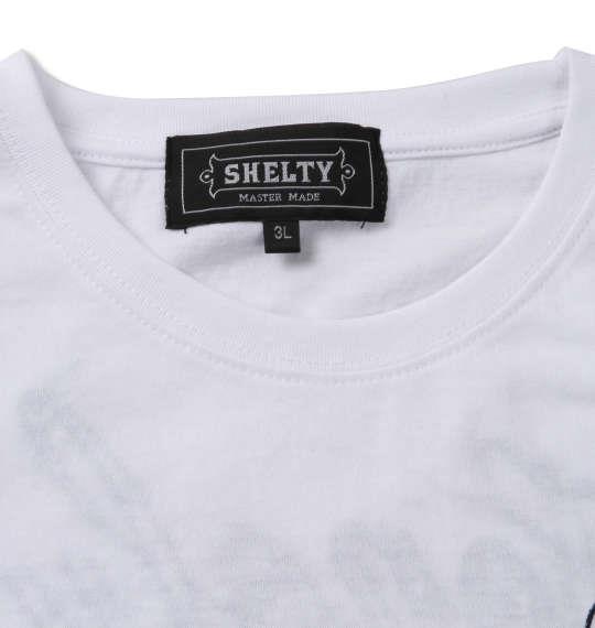 大きいサイズ メンズ SHELTY リゾート 刺繍 半袖 Tシャツ オフホワイト 1268-0230-1 3L 4L 5L 6L 8L