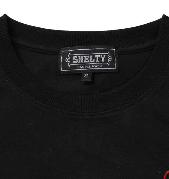 大きいサイズ メンズ SHELTY リゾート 刺繍 半袖 Tシャツ ブラック 1268-0230-2 3L 4L 5L 6L 8L