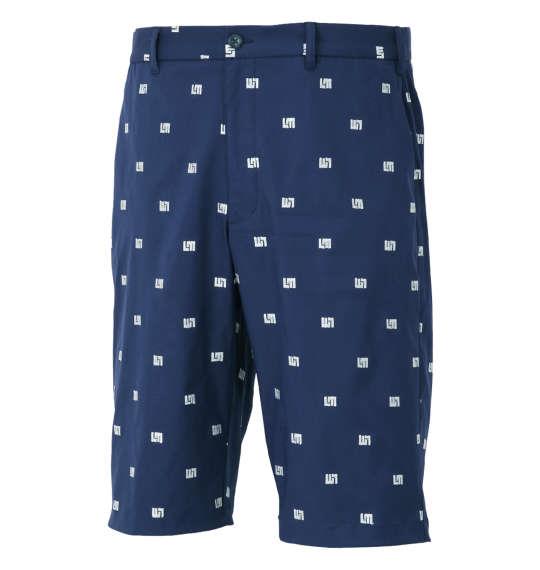 大きいサイズ メンズ LOUDMOUTH 飛び柄 ストレッチ ツイル ハーフパンツ ネイビー 1274-0265-2 100 105 110 115 120 130