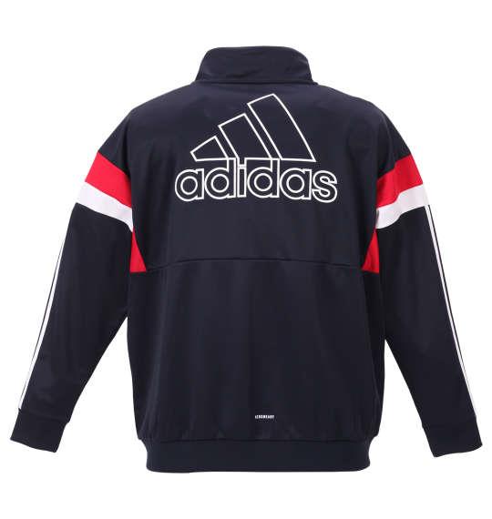 大きいサイズ メンズ adidas ウォームアップ ジャケット ネイビー 1276-0150-1 3XO 4XO 5XO 6XO 7XO 8XO