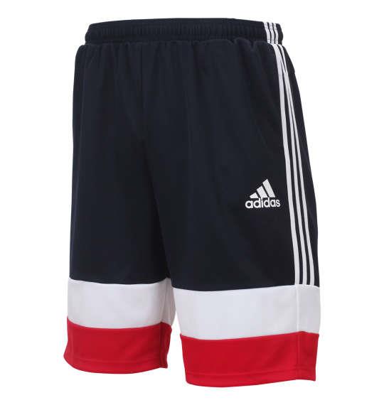 大きいサイズ メンズ adidas ウォームアップ ハーフパンツ ネイビー 1276-0152-1 3XO 4XO 5XO 6XO 7XO 8XO