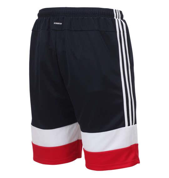 大きいサイズ メンズ adidas ウォームアップ ハーフパンツ ネイビー 1276-0152-1 3XO 4XO 5XO 6XO 7XO 8XO