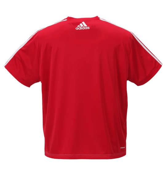 大きいサイズ メンズ adidas 切替 半袖 Tシャツ レッド × ホワイト 1278-0110-2 3XO 4XO 5XO 6XO 7XO 8XO