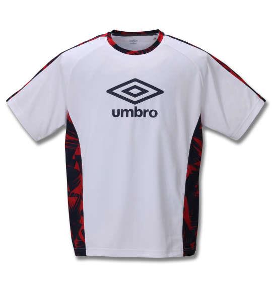 大きいサイズ メンズ UMBRO TR 半袖 プラクティス Tシャツ ホワイト 1278-0220-1 2L 3L 4L 5L 6L