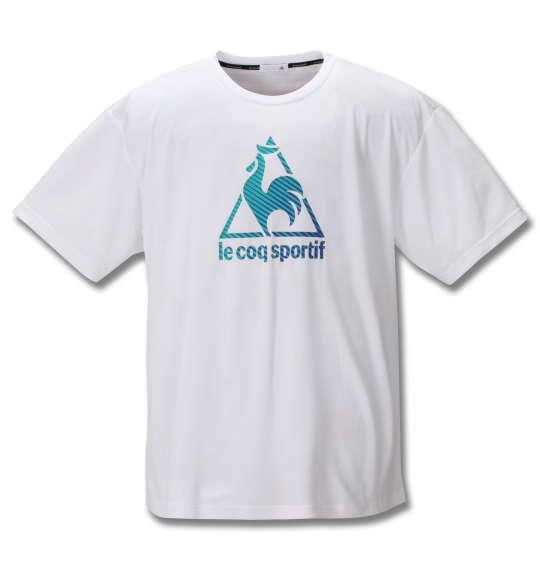 大きいサイズ メンズ LE COQ SPORTIF サンスクリーン ピンメッシュ 半袖 Tシャツ ホワイト 1278-0230-1 2L 3L 4L 5L 6L