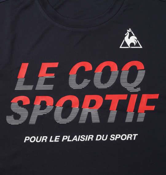 大きいサイズ メンズ LE COQ SPORTIF ドライ ピンメッシュ 半袖 Tシャツ ネイビー 1278-0231-1 2L 3L 4L 5L 6L