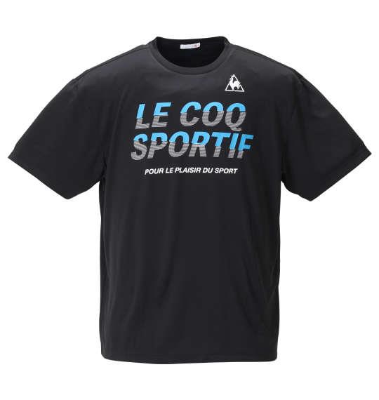 大きいサイズ メンズ LE COQ SPORTIF ドライ ピンメッシュ 半袖 Tシャツ ブラック 1278-0231-2 2L 3L 4L 5L 6L