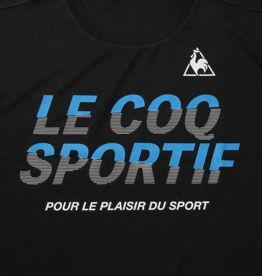 大きいサイズ メンズ LE COQ SPORTIF ドライ ピンメッシュ 半袖 Tシャツ ブラック 1278-0231-2 2L 3L 4L 5L 6L