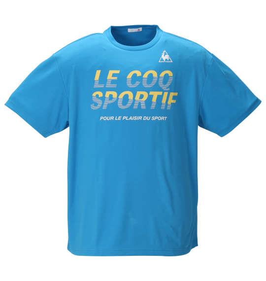 大きいサイズ メンズ LE COQ SPORTIF ドライ ピンメッシュ 半袖 Tシャツ スウィングブルー 1278-0231-3 2L 3L 4L 5L 6L