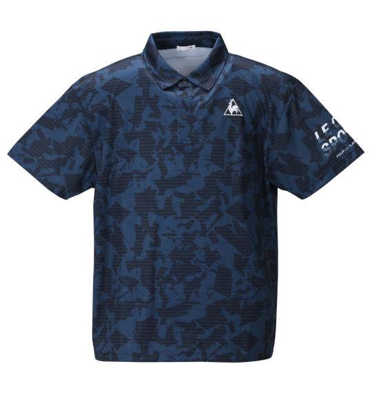 大きいサイズ メンズ LE COQ SPORTIF ポリエステル 鹿の子 半袖 ポロシャツ ネイビー 1278-0232-2 2L 3L 4L 5L 6L