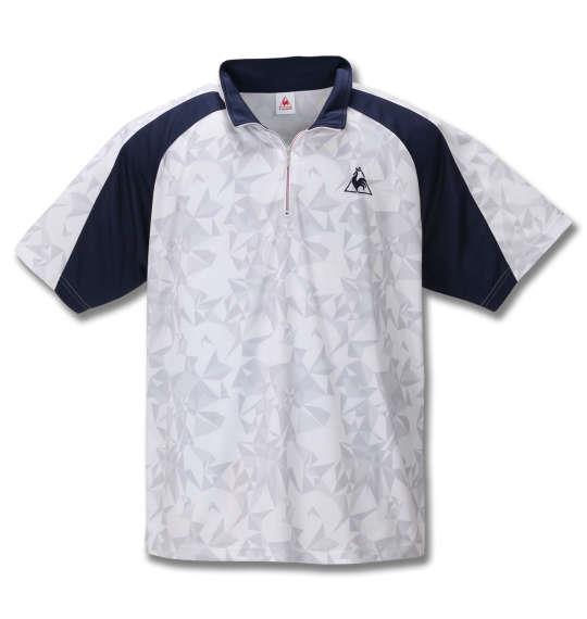 大きいサイズ メンズ LE COQ SPORTIF サンスクリーン ハーフジップ シャツ ホワイト 1278-0236-1 2L 3L 4L 5L 6L