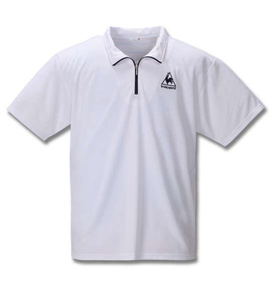 大きいサイズ メンズ LE COQ SPORTIF エアロ ドライ ニット ハーフジップ シャツ ホワイト 1278-0237-1 3L 4L 5L 6L