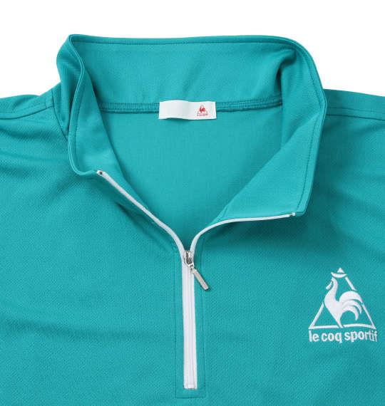 大きいサイズ メンズ LE COQ SPORTIF エアロ ドライ ニット ハーフジップ シャツ スウィンググリーン 1278-0237-5 3L 4L 5L 6L