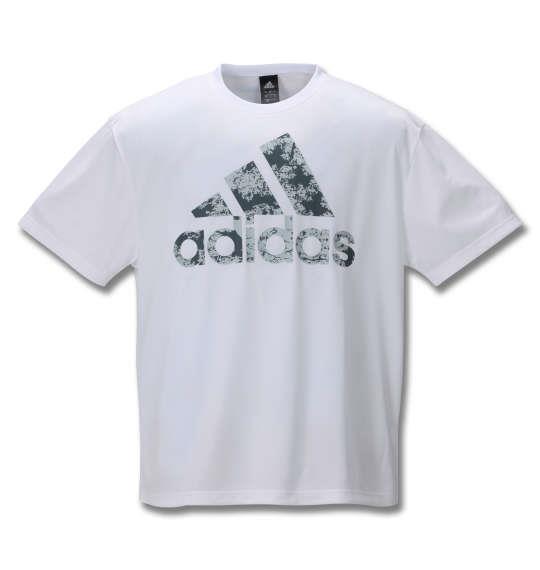 大きいサイズ メンズ adidas ビッグロゴ 半袖 Tシャツ ホワイト 1278-0275-1 3XO 4XO 5XO 6XO 7XO 8XO