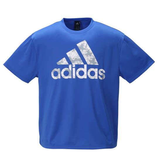 大きいサイズ メンズ adidas ビッグロゴ 半袖 Tシャツ ブルー 1278-0275-3 3XO 4XO 5XO 6XO 7XO 8XO
