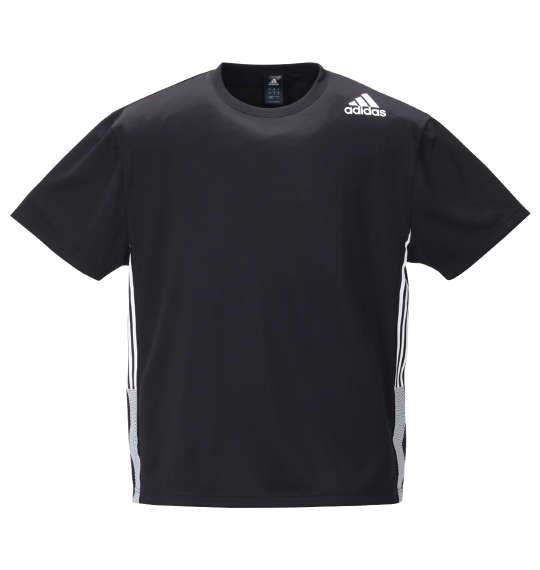 大きいサイズ メンズ adidas メッシュプリント 半袖 Tシャツ ブラック 1278-0276-2 3XO 4XO 5XO 6XO 7XO 8XO