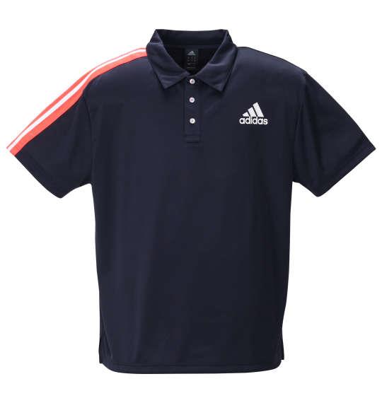 大きいサイズ メンズ adidas 半袖 ポロシャツ ネイビー 1278-0277-1 3XO 4XO 5XO 6XO 7XO 8XO