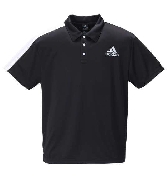 大きいサイズ メンズ adidas 半袖 ポロシャツ ブラック 1278-0277-2 3XO 4XO 5XO 6XO 7XO 8XO