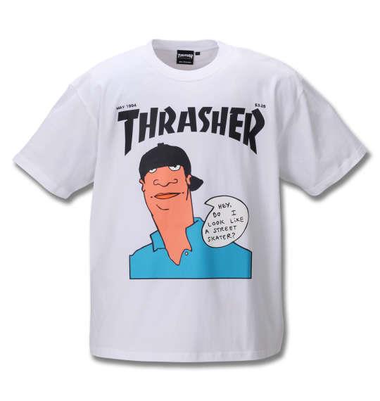 大きいサイズ メンズ THRASHER 半袖 Tシャツ ホワイト 1278-0291-1 3L 4L 5L 6L 8L