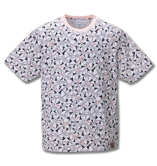 大きいサイズ メンズ クレヨンしんちゃん 総柄 プリント 半袖 Tシャツ ピンク 1278-0517-1 3L 4L 5L 6L 8L