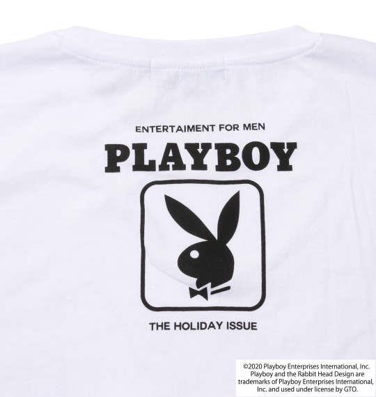 大きいサイズ メンズ PLAYBOY プリント 半袖 Tシャツ オフホワイト 1278-0555-1 3L 4L 5L 6L 8L