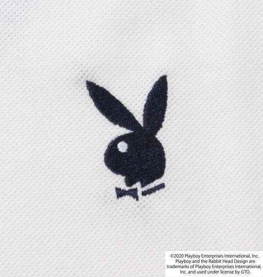 大きいサイズ メンズ PLAYBOY 鹿の子 刺繍 プリント 半袖 ポロシャツ オフホワイト 1278-0556-1 3L 4L 5L 6L 8L