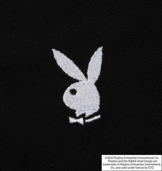 大きいサイズ メンズ PLAYBOY 鹿の子 刺繍 プリント 半袖 ポロシャツ ブラック 1278-0556-2 3L 4L 5L 6L 8L