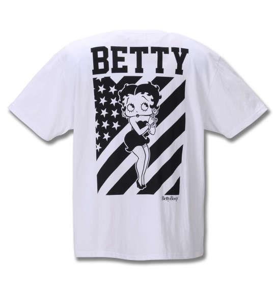 大きいサイズ メンズ BETTY BOOP 刺繍 プリント 半袖 Tシャツ オフホワイト 1278-0560-1 3L 4L 5L 6L 8L