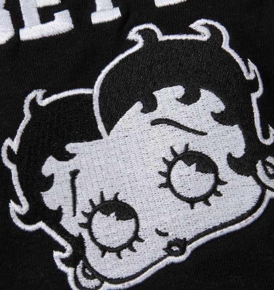 大きいサイズ メンズ BETTY BOOP 刺繍 プリント 半袖 Tシャツ ブラック 1278-0560-2 3L 4L 5L 6L 8L