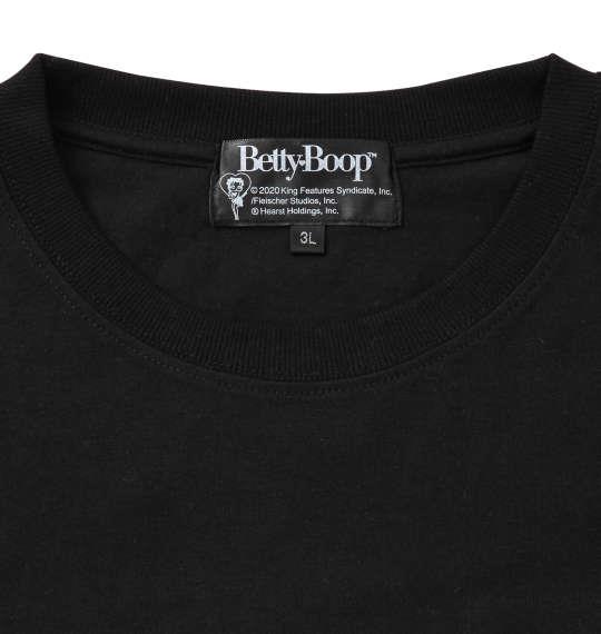 大きいサイズ メンズ BETTY BOOP 刺繍 プリント 半袖 Tシャツ ブラック 1278-0560-2 3L 4L 5L 6L 8L