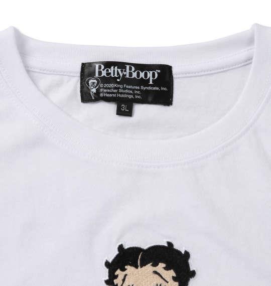 大きいサイズ メンズ BETTY BOOP 刺繍 半袖 Tシャツ オフホワイト 1278-0561-1 3L 4L 5L 6L 8L