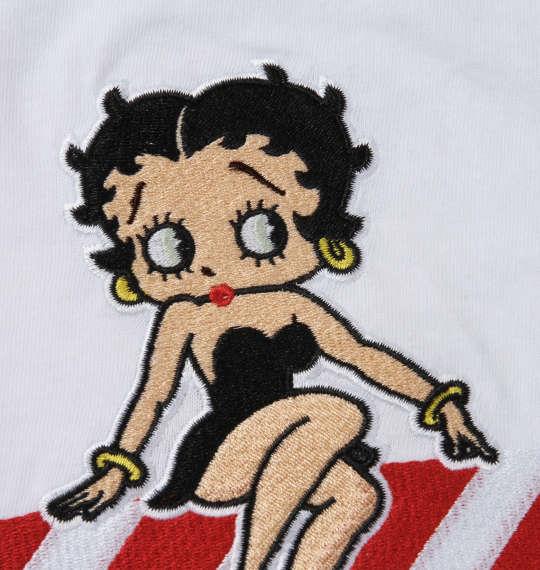 大きいサイズ メンズ BETTY BOOP 刺繍 半袖 Tシャツ オフホワイト 1278-0561-1 3L 4L 5L 6L 8L