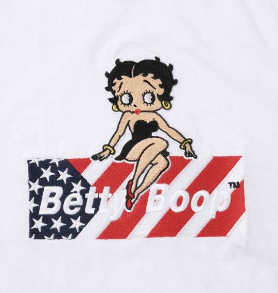 大きいサイズ メンズ BETTY BOOP 刺繍 半袖 Tシャツ オフホワイト 1278-0561-1 3L 4L 5L 6L 8L