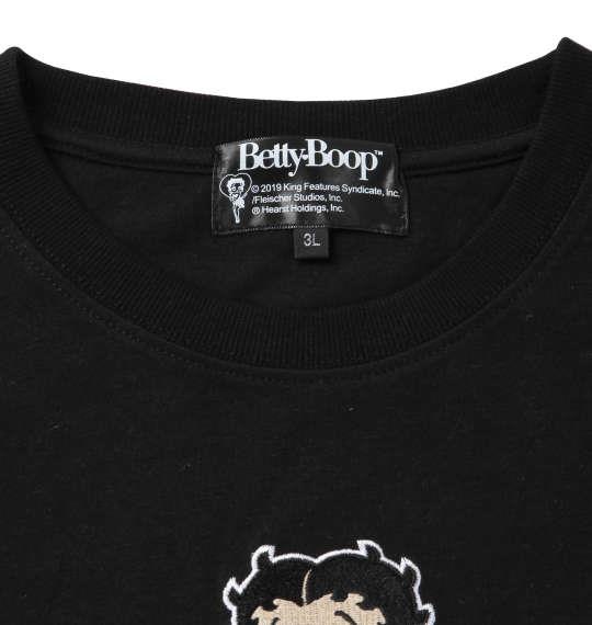 大きいサイズ メンズ BETTY BOOP 刺繍 半袖 Tシャツ ブラック 1278-0561-2 3L 4L 5L 6L 8L