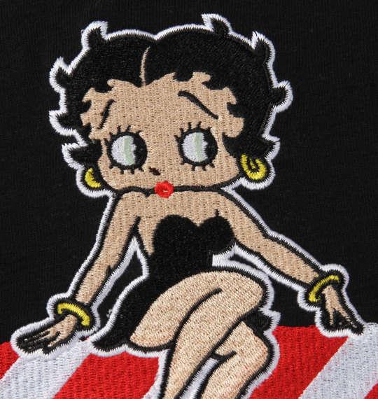 大きいサイズ メンズ BETTY BOOP 刺繍 半袖 Tシャツ ブラック 1278-0561-2 3L 4L 5L 6L 8L