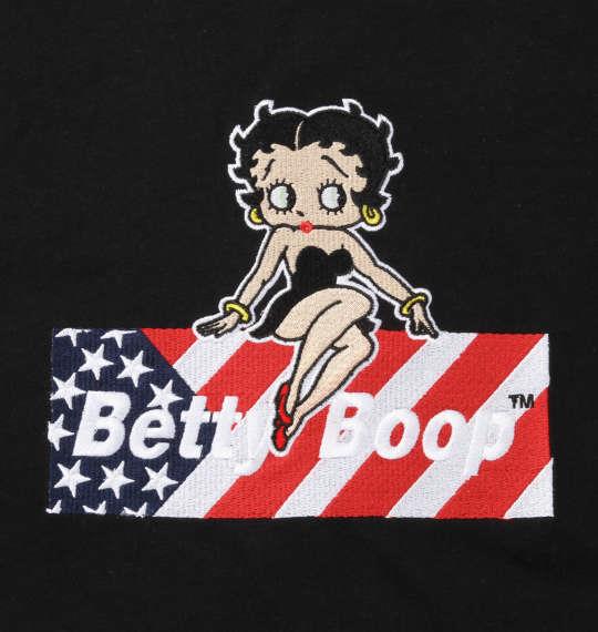 大きいサイズ メンズ BETTY BOOP 刺繍 半袖 Tシャツ ブラック 1278-0561-2 3L 4L 5L 6L 8L